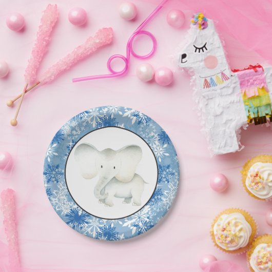 Bord van de witte olifant met kerstsnowflake (Feest)