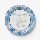 Bord van de witte olifant met kerstsnowflake (Voorkant)