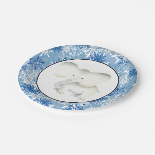 Bord van de witte olifant met kerstsnowflake (Gekanteld)