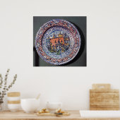 Bord van Delft met uitzichten van de Tower of Lond Poster (Keuken)