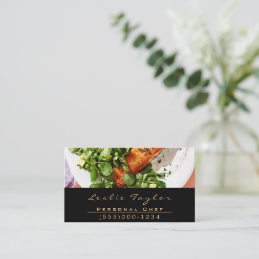 Bord van diner-voedsel visitekaartje (Staand voorkant)