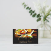 Bord van diner-voedsel visitekaartje (Staand voorkant)