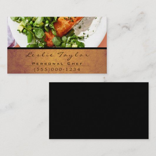 Bord van diner-voedsel visitekaartje (Voorkant / Achterkant)