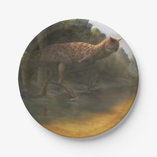 Bord van dinosauruspapier (Carnotaurus) (Voorkant)