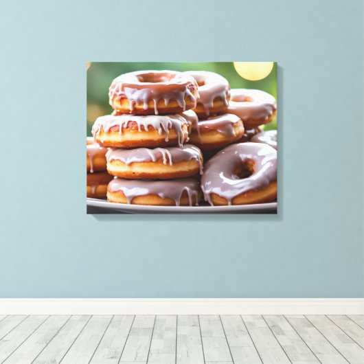 Bord van Donuts Canvas Afdruk (Insitu (Houten vloer))