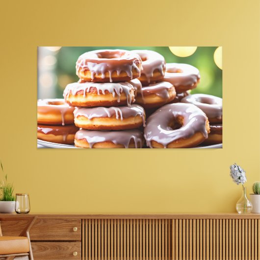 Bord van Donuts Canvas Afdruk (Insitu (Woonkamer))