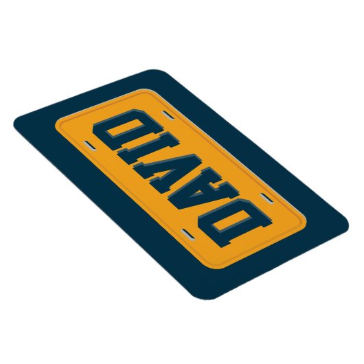 Bord van een gepersonaliseerd Oranje- en Navy Blue Magneet (Rechterzijde)