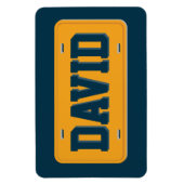 Bord van een gepersonaliseerd Oranje- en Navy Blue Magneet (Verticaal)