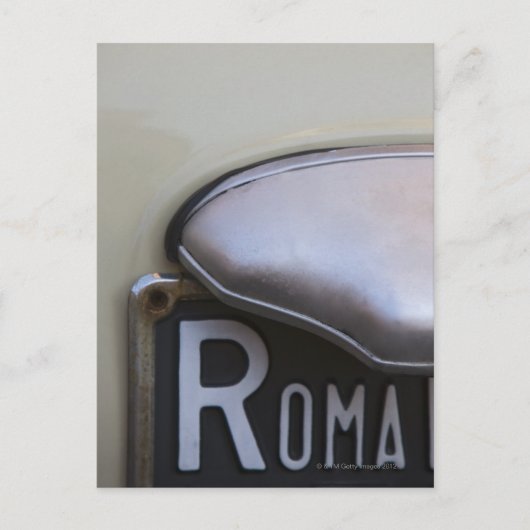 bord van een Roma-nummer op een klein Italiaans Briefkaart (Voorkant)