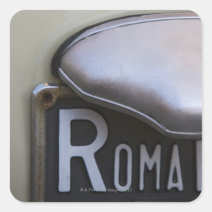 bord van een Roma-nummer op een klein Italiaans Vierkante Sticker