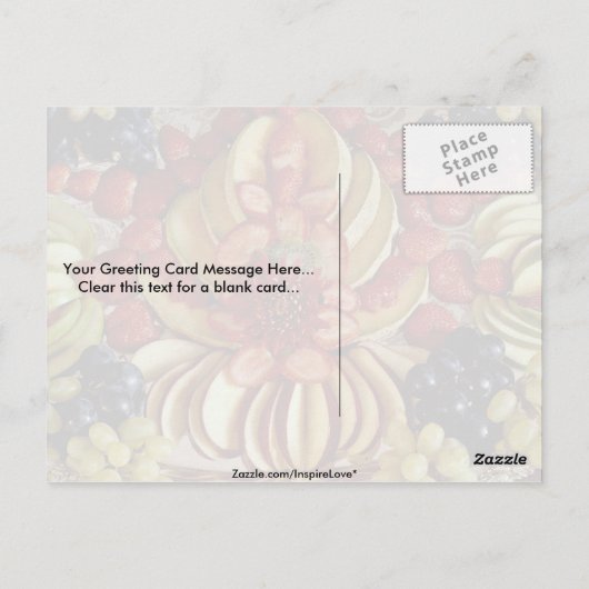 bord van fancy fruit briefkaart (Achterkant)