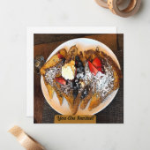 Bord van Franse toast met fruitkunst Notitiekaartje (Voorkant / Achterkant in situ)