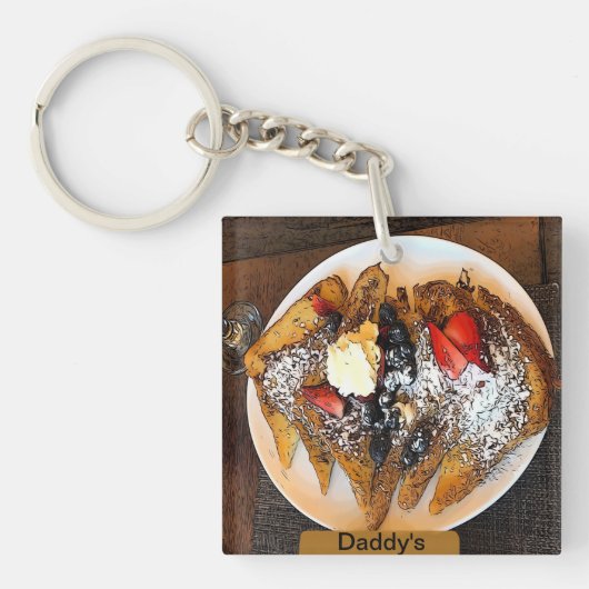 Bord van Franse toast met fruitkunst Sleutelhanger (Voorkant)