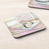 Bord van geassorteerde paddenstoel met stokjes bier onderzetter (Linkerzijde)