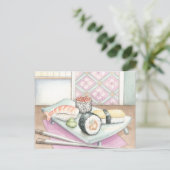 Bord van geassorteerde paddenstoel met stokjes briefkaart (Staand voorkant)