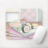 Bord van geassorteerde paddenstoel met stokjes muismat (Met muis)