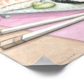 Bord van geassorteerde paddenstoel met stokjes poster (Hoek)