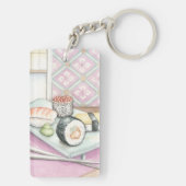 Bord van geassorteerde paddenstoel met stokjes sleutelhanger (achterkant)