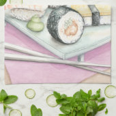 Bord van geassorteerde paddenstoel met stokjes theedoek (Gevouwen)