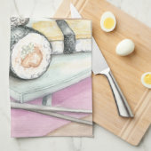 Bord van geassorteerde paddenstoel met stokjes theedoek (Quarter Fold)