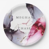 Bord van gemarmerde Crimson en Amethyst Paper (Voorkant)