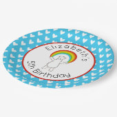 Bord van gepersonaliseerd Beer en regenboogpapier (Gekanteld)