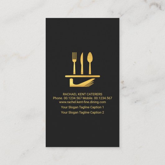 Bord van goudmakerij Butler's Tuxedo Suit Visitekaartje (Achterkant)