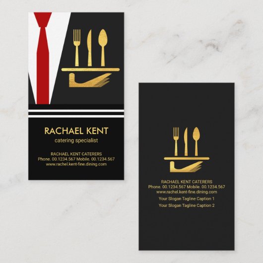 Bord van goudmakerij Butler's Tuxedo Suit Visitekaartje (Voorkant / Achterkant)