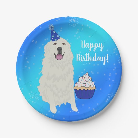 Bord van Great Pyrenees Birthday Paper (Voorkant)