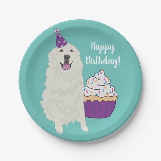 Bord van Great Pyrenees Birthday Paper (Voorkant)