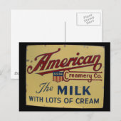bord van het Amerikaanse melkbedrijf Briefkaart (Voorkant / Achterkant)