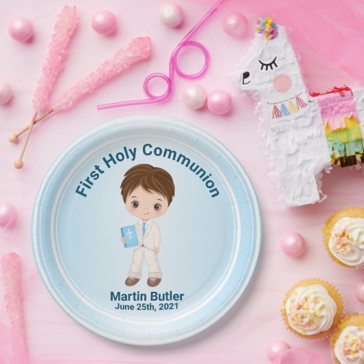 Bord van het eerste Heilige Communiepapier (Feest)