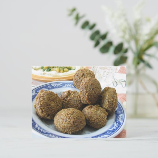 Bord van het Falafel-Briefkaart Briefkaart (Staand voorkant)