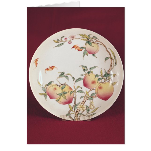 Bord van het roos Famille versierd (Voorkant)