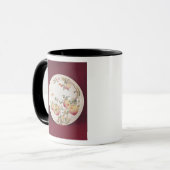 Bord van het roos Famille versierd Mok (Voorkant links)