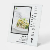 bord van het voedselfestival reclamebord met voetstuk (Voorkant)