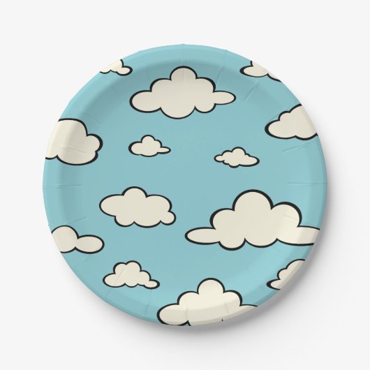 BORD VAN HET WITTE BLAUWE SKY CLOUD PATROON PAPIER (Voorkant)