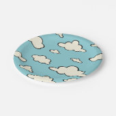 BORD VAN HET WITTE BLAUWE SKY CLOUD PATROON PAPIER (Gekanteld)