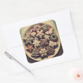 Bord van Kerstkoekjes Xmas Cookie Sweets Vierkante Sticker (Envelop)