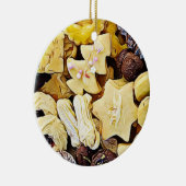 Bord van Koekjes Gepersonaliseerde Kerstmis Keramisch Ornament (Rechts)
