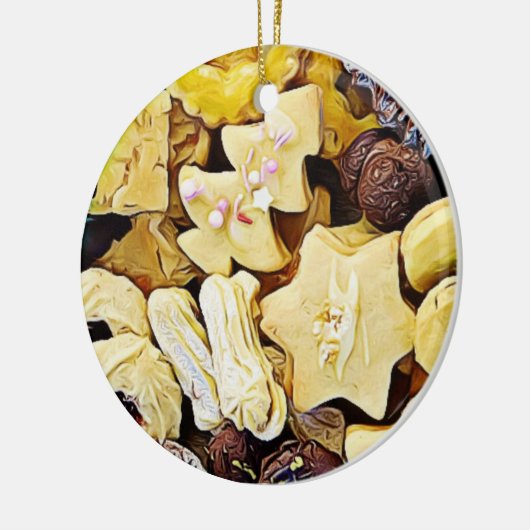 Bord van Koekjes Gepersonaliseerde Kerstmis Keramisch Ornament (Links)