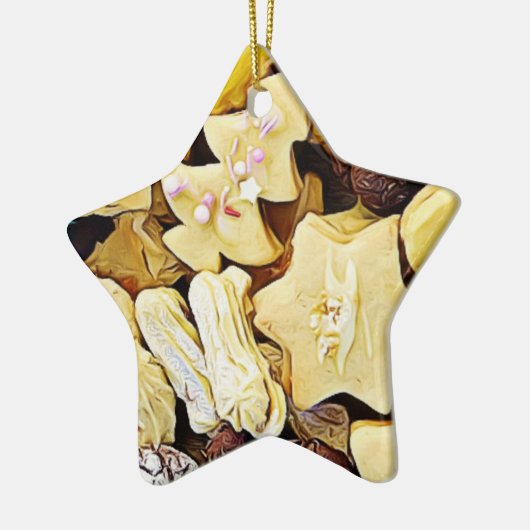 Bord van Koekjes Gepersonaliseerde Kerstmis Keramisch Ornament (Links)