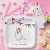 Bord van koninklijk corgi-vierkant papier (Feest)