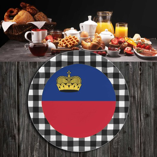 Bord van Liechtenstein, elegante buffalo plaid & v