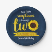 Bord van Little Sunflower 2e Birthday Paper (Voorkant)