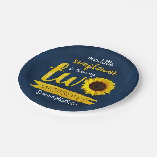 Bord van Little Sunflower 2e Birthday Paper (Gekanteld)