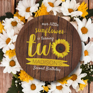 Bord van Little Sunflower 2e Birthday Paper