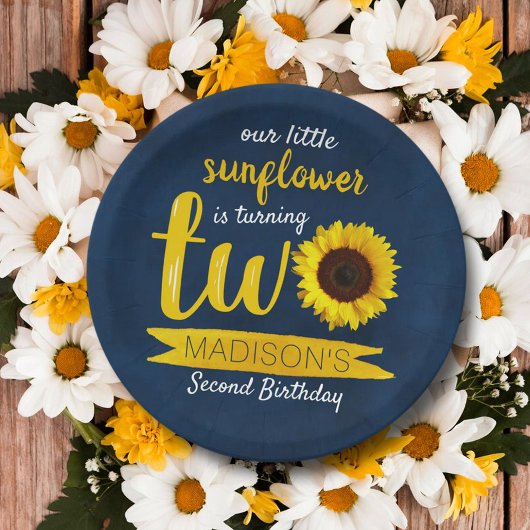 Bord van Little Sunflower 2e Birthday Paper