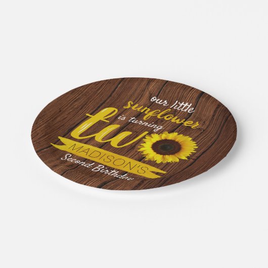 Bord van Little Sunflower 2e Birthday Paper (Gekanteld)