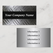 Bord van metaal, niet-destructief Visitekaartje (Voorkant / Achterkant)